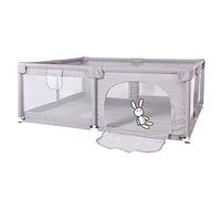 Parque de Juego para Bebés Grande Centro de Actividades 2 anillos para colgar, tapete, Parque Infantil Valla Interior y Exterior Plegable para Actividades para Niños-1,5 * 1,8 m-(gris)