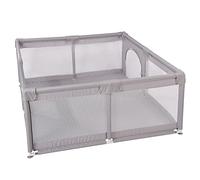 Parque de Juego para Bebés Grande Centro de Actividades 2 anillos para colgar, tapete, Parque Infantil Valla Interior y Exterior Plegable para Actividades para Niños-1,5 * 1,8 m-(gris)