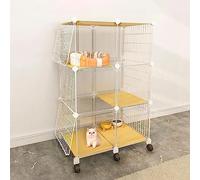Parque de juegos for gatos for interiores, recintos for gatos, jaula desmontable for animales pequeños con ruedas, gran lugar de ejercicio ideal for 1-3 gatos, conejos y animales pequeños(70x45x110cm)