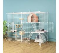 Parque de juegos for gatos Jaulas for gatos for interiores - Jaula for gatos for hacer tú mismo Recinto for gatos for exteriores Accesorios for recintos for gatos Jaulas for perros Fácil de limpiar(14