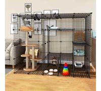Parque de juegos for gatos Jaulas for gatos for interiores - Jaula for gatos for hacer tú mismo Recinto for gatos for exteriores Accesorios for recintos for gatos Jaulas for perros Fácil de limpiar(18