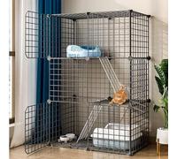 Parque de Juegos for Gatos Jaulas for Gatos Jaula for Gatos Parque de Juegos for Cachorros, Recintos for perreras for Gatos Hechos a Mano con Puerta for Gatitos Animales pequeños(75 * 39 * 109cm)