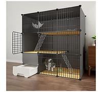 Parque de Juegos for Gatos Jaulas for Gatos Perrera Grande for Gatos de Interior Recinto for Gatos Hamaca for Gatos Parque de Juegos for Mascotas Jaula for Animales pequeños(111x49x111cm(2))