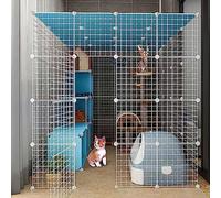 Parque de Juegos for Gatos, recintos for Gatos de Interior, Grandes perreras de Metal Desmontables for Gatos, Jaula for Hurones, Jaula for Animales pequeños(147x147x145cm(1))