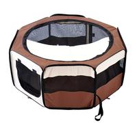 Parque de juegos plegable PawHut para gatos y animales pequeños de forma octogonal en tejido Oxford y acero - Dim. Ø 90 x 41H cm