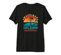 Parque Estatal de la Isla Mackinac, Michigan, EE. UU., Puente Solar Retro Camiseta Premium