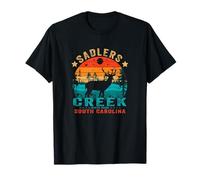 Parque Estatal Sadlers Cr arolina del Sur, EE. UU., Puesta de Sol Retro Camiseta