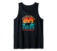 Parque Estatal Sadlers Cr arolina del Sur, EE. UU., Puesta de Sol Retro Camiseta sin Mangas