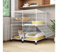 Parque for Gatos Jaulas Grandes for Gatos Recinto for Gatos de Interior Jaula for Hurones Cajas for Perros Grandes Perreras for Gatos con Rueda Universal(75x49x76cm)