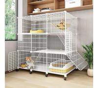 Parque for Gatos Jaulas Grandes for Gatos Recinto for Gatos de Interior Jaula for Hurones Cajas for Perros Grandes Perreras for Gatos con Rueda Universal(111x49x112cm)