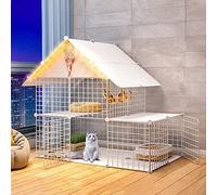 Parque for Gatos Parque for Gatos Recintos for Gatos de 2 Niveles Perrera de Interior Jaula for Gatos Parque for Gatitos Jaula for Hurones Jaulas for Perros pequeños(White,111x75x109cm)