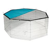 Parque, galvanizado, 8 rejas de 57 x 56 cm, con puerta y red