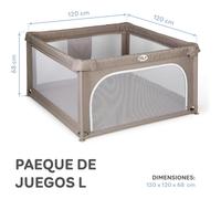 Parque Grande L MS Innovaciones - 120x120 - Beige - Plegable - con Ventana de Malla