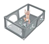 Parque infantil, 180 x 150 x 66 cm, parque plegable para bebe, parque de bebé, modular de malla con 50 bolas, parque de juegos de bebé, interior y exterior, centro de actividades de parque infantil de