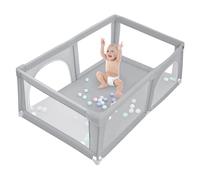 Parque infantil, 180 x 150 x 66 cm, parque plegable para bebe, parque de bebé, modular de malla con 50 bolas, parque de juegos de bebé, interior y exterior, centro de actividades de parque infantil de
