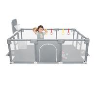 Parque Infantil Bebé, Alfombra de Juegos, Plegable, Malla Transpirable, Corralito Bebé, Con Malla Transpirable Baby Playpen,180 * 120 * 66 cm - Gris oscuro