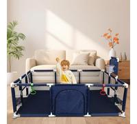 Parque Infantil Bebé, Alfombra de Juegos, Plegable, Malla Transpirable, Corralito Bebé, Con Malla Transpirable Baby Playpen,180 * 120 * 66 cm (Azul marino) (B)