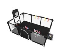 Parque Infantil Bebé, Alfombra de Juegos, Plegable, Malla Transpirable, Corralito Bebé, Con Malla Transpirable Baby Playpen,180 * 120 * 66 cm - Negro