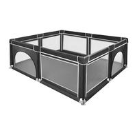 Parque Infantil Bebe con Alfombra Bebe, Corralito Bebe con Malla Transpirable,Parque de Juegos Bebe Plegable con Puerta Lateral,Playpen Bebe-180 * 150 * 66 cm-negro