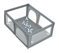 Parque Infantil Bebe, Corralito Bebe, 50 bolas oceánicas,Centro Actividad Portátil con Redes Transpirables y Ventosas Antideslizantes, Parque de juegos para bebe Seguro-180 * 120 * 66 cm-gris oscuro
