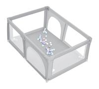 Parque Infantil Bebe, Corralito Bebe, 50 bolas oceánicas,Parque De Juegos Bebé, Corralito para bebé plegable- Cuatro Lados-Parque Juegos Bebe con red Transpirable-180 * 120 * 66 cm - gris claro