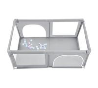 Parque Infantil Bebe, Corralito Bebe, 50 bolas oceánicas,Parque De Juegos Bebé, Corralito para bebé plegable- Cuatro Lados-Parque Juegos Bebe con red Transpirable-180 * 120 * 66 cm - gris claro