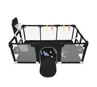 Parque infantil de tela Oxford, parque de juegos para bebés, cerca de bebe, pequeño parque infantil para el apartamento con puerta con cremallera (B-negro-180 x 120 x 66 cm)