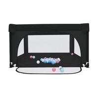 Parque infantil de tela Oxford, pequeño parque infantil con barreras, gran parque para niños pequeños, parque de juegos de bebé para apartamento modulable, plegable, 120 x 120 x 66 cm, negro