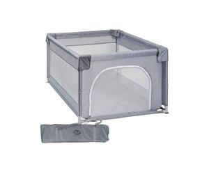 Parque Infantil L NYLON - 120x120 - Corralito para bebé plegable - Parque de juegos para bebe Seguro, Con gateras y ventana red - Con ventosas - Fácil Montaje (120 * 120 cm)