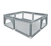 Parque infantil modulable, 180 x 150 x 66 cm, tejido Oxford/con bolsa de almacenamiento/seguro y cómodo, actividades para padres e hijos (gris oscuro/negro) (gris oscuro)