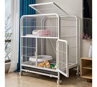 Parque Infantil para Gatos - Hogar para Gatos De Lujo, Jaula Grande para Gatos, Jaula para Perreras De Alambre De Metal, Jaula para Animales Pequeños para Gatitos, Conejillos De Indias, Blanco (78 * 5