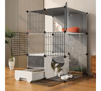 Parque Infantil para Gatos, Jaula for Gatos Villa for Gatos, Parque para Gatos con Caja de Arena, Fácil de Montar, Adecuada for Gatitos y Conejos(75x39x109cm/29.5x15.3x42.9in)