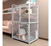Parque Infantil para Gatos, Jaula para Gatos Parque para Mascotas, Jaula Trampa para Gatos Robusto, casa for Gatos Interior, para 1-2 Gatos, Hurón, Chinchilla, Conejo(White,78x140cm/30.7x55.1in)