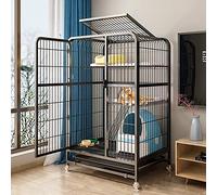Parque Infantil para Gatos, Jaulas para Gatos, Condominio para Gatos Grande De 3 Niveles para Interiores para Gatitos, Cobayas, Ruedas para Interiores Y Exteriores, Negro, 1 Hamaca, 1 Nido para Gatos,