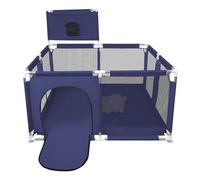 Parque infantil, Parque infantil, Gran Parque Bebe, para interior y exterior, con base antideslizante, barrera parque bebe, tejido Oxford, altavoz para bebé, 50 bolas, 4 ventosas (azul marino, 126 x