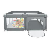 Parque infantil plegable con 50 pelotas, rejilla con red transpirable para interior y exterior, parque y establos con puerta con cremallera, a partir de 0-48 meses, 120 x 120 x 66 cm