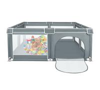 Parque infantil plegable, parque infantil, rejilla con red transpirable para interior y exterior, parque y establos con puerta con cremallera, a partir de 0 - 48 meses, 180 x 150 x 66 cm