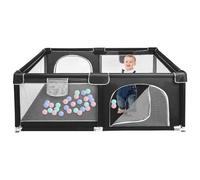 Parque infantil plegable, parque infantil, rejilla con red transpirable para interior y exterior, parque y establos con puerta con cremallera, a partir de 0 - 48 meses, 120 x 160 x 66 cm