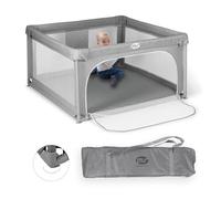 Parque Infantil XXL - 200x180 - Corralito para bebé plegable - Parque de juegos para bebe Extragrande - Seguro, Con gateras y ventana red - Incluye bolsa de transporte (l - 120 * 120 GRIS)