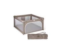 Parque Infantil XXL - Corralito para bebé plegable - Parque de juegos para bebe Extragrande - Seguro, Con gateras y ventana red - Incluye bolsa de transporte (L - 120 * 120 - Beige)