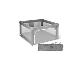 Parque Infantil XXL - Corralito para bebé plegable - Parque de juegos para bebe Extragrande - Seguro, Con gateras y ventana red - Incluye bolsa de transporte (L - 120 * 120 - GRIS)
