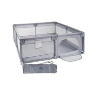 Parque Infantil XXL NYLON - 200x180 - Corralito para bebé plegable - Parque de juegos para bebe Seguro, Con gateras y ventana red - Con ventosas - Fácil Montaje (200 * 180 cm)