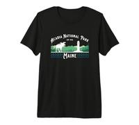 Parque Nacional Acadia Maine USA Faro Pesca de Alces Camiseta Premium