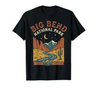 Parque Nacional Big Bend Texas Retro Noche Desierto Cañón Escena Camiseta