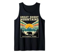 Parque Nacional de Las Grandes Montañas Humeantes Atardecer Retro Camiseta sin Mangas