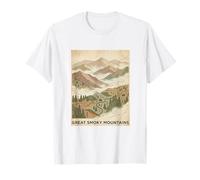 Parque Nacional de Las Grandes Montañas Humeantes - Estilo de Mapa Vintage Camiseta