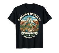 Parque Nacional de Las Montañas Guadalupe Texas Vintage Desert Emble Camiseta