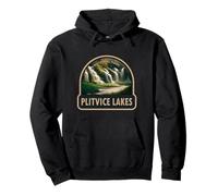 Parque Nacional de los Lagos de Plitvice Croacia Acuarela Vintage Sudadera con Capucha