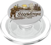 Parque Nacional de Yellowstone Vintage Bear & Fiddle Old Faithful PopSockets PopGrip para MagSafe