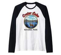 Parque Nacional del Lago del Cráter Majestic Camiseta Manga Raglan